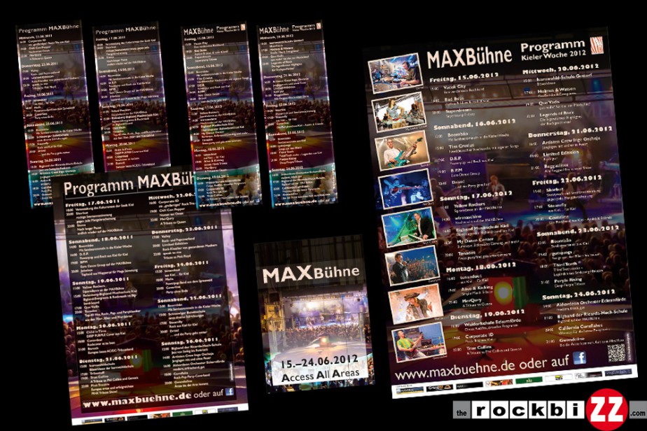 MAXBühne: Diverse Programmflyer, Plakate, Pässe