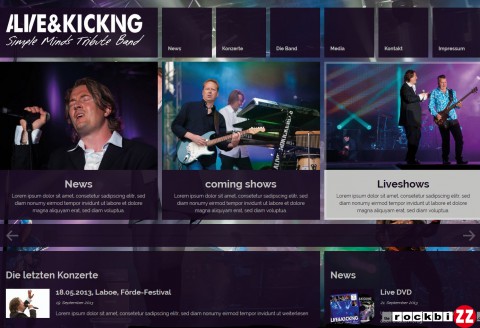 Bandwebseite www.aliveandkicking.de